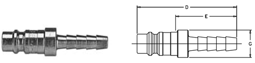 Parker RF Series Standard Hose Barb Nipples