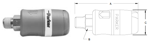 Parker Tool Mate Series Male Pipe Thread Coupler