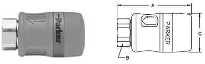 Parker Tool Mate Series RF Interchange Female Pipe Thread Coupler
