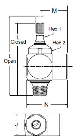 Parker FC702 Flow Control Dimensional Diagram