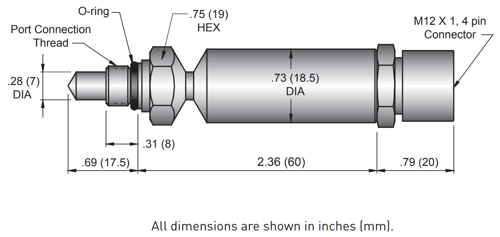 Parker SCT Temperature Sensor Dimensions