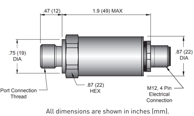 SCP01 Pressure Sensor Dimension Details