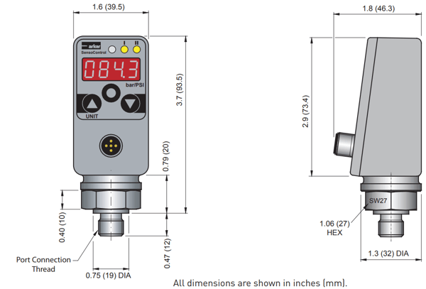 SCPSD Pressure Controller Dimensions