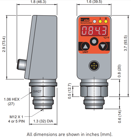 SCTSD Temperature Controller Dimensions
