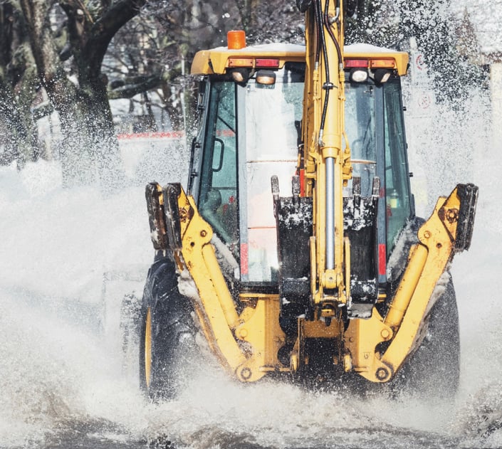 snow plow in elements