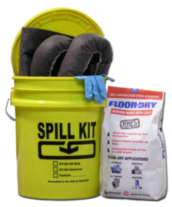 Spill Kits Contain & Clean Hydraulic Oil & Other Industrial Spills