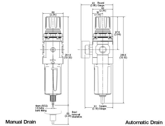 compact-filter-regulator-dimensions
