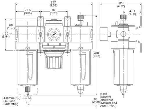 standard-filter-regulator-lubricator-dimensions