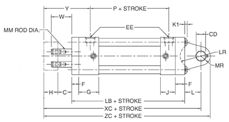 2MNR BB Mounting Style Body Dimensions