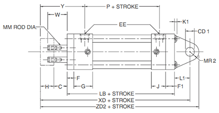 2MNR BE Mounting Style Body Dimensions