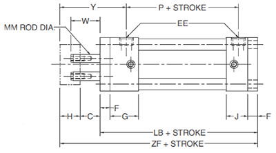 2MNR H Mounting Style Body Dimensions