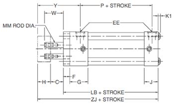2MNR J Mounting Style Body Dimensions
