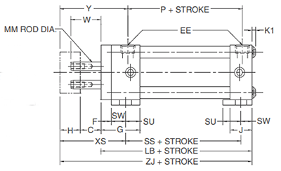 2MNR NB Mounting Style Body Dimensions