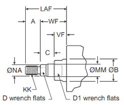 4MA Large Bore Rod End Thread Style SM