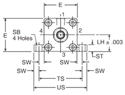 4MA Small Bore C Mount Head Dimensions