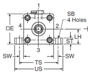 4MAJ Small Bore C Mounting Style Head Dimensions