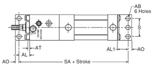 4MAJ Small Bore CB Mounting Style Body Dimensions