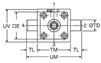 4MAJ Small Bore DD Mounting Style Head Dimensions