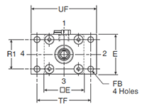 4MAJ Small Bore J Mounting Style Head Dimensions