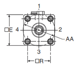 4MAJ Small Bore TC Mounting Style Head Dimensions