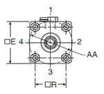 4MAJ Small Bore TD Mounting Style Head Dimensions