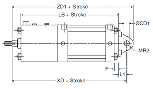 4MAJ Large Bore BE Mounting Style Body Dimensions