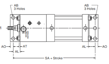4MAJ Large Bore CB Mounting Style Body Dimensions