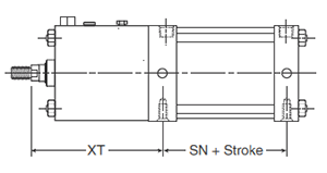 4MAJ Large Bore F Mounting Style Body Dimensions