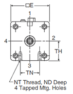 4MAJ Large Bore F Mounting Style Head Dimensions