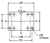 4MAJ Large Bore H Mounting Style Head Dimensions