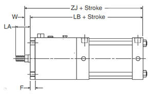 4MAJ Large Bore J Mounting Style Body Dimensions