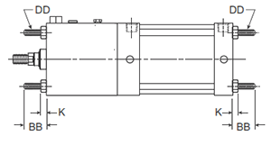 4MAJ Large Bore TD Mounting Style Body Dimensions