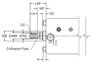 4MAJ Large Bore Rod End Thread Style IM