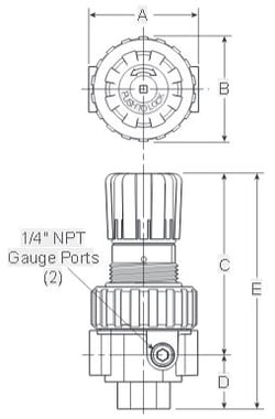 Prep-Air-II-06R-Compact-Regulator-Dimensions