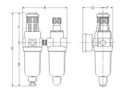 Prep-Air-II-14G-Miniature-Two-Unit-Close-Nippled-Combination-Dimensions