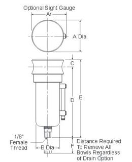 SS-FRLs-PF10-Standard-Filter-Dimensions