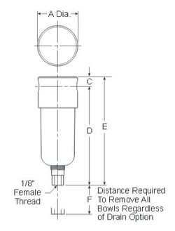 SS-FRLs-PF504-Miniature-Filter-Dimensions