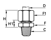 0105 BSPT Male Connector Dimensions