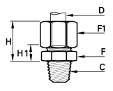 0105 NPT Male Connector Dimensions