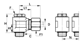 0118 Single Banjo Bi-Material Dimensions