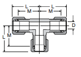 164C-264C Union Tee Dimensions