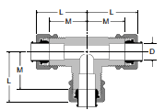 164CA-264CA Union Tee Dimensions
