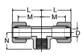 177C Female Branch Tee Dimensions