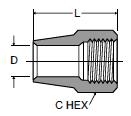 61CL Long Nut Dimensions