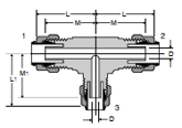 164P Union Tee Combination Dimensions