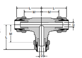164P Union Tee Dimensions
