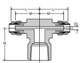 177P Female Branch Tee Dimensions