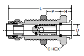 392P Bulkhead Coupler Body Dimensions