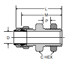 62PTBH Bulkhead Union Dimensions