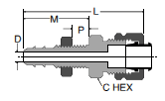 22CABH Bulkhead Union Dimensions